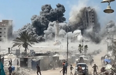 الاحتلال يواصل نسف الأبراج السكنية في مدينة غزة