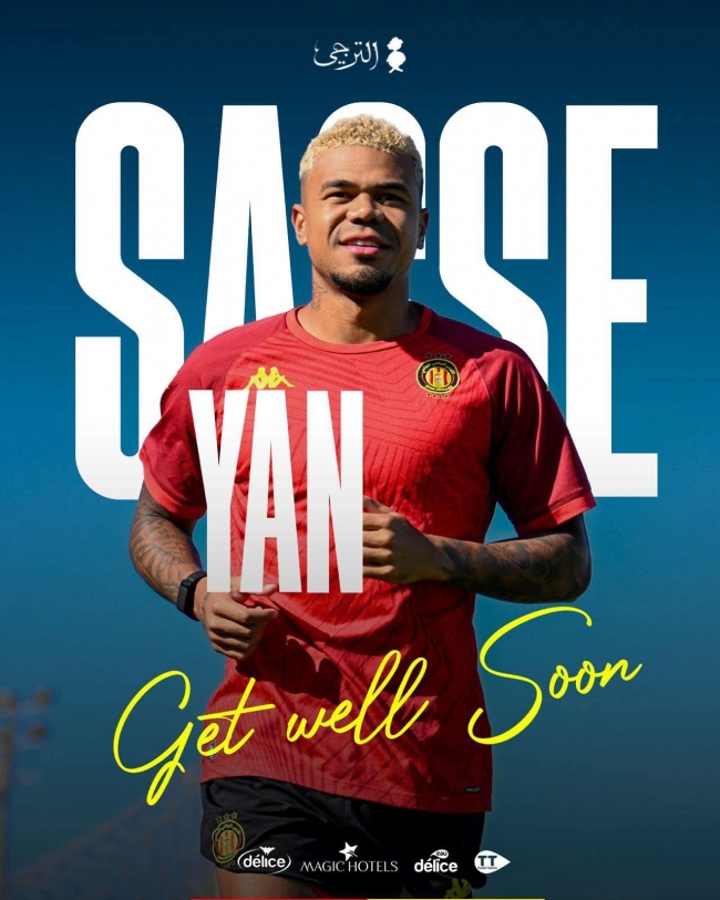 الترجي الرياضي التونسي : يان ساس يتعرض لإصابة خفيفة