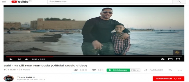 لاول مرة في تاريخ اليوتوب : اغنية تونسية تتجاوز 100 مليون مشاهدة